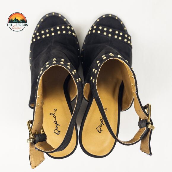 NWT Qupid Women Fashion Vegan Suede Cut Out Peep Toe Block Stacked Heel Size 7.5 - Picture 7 of 12